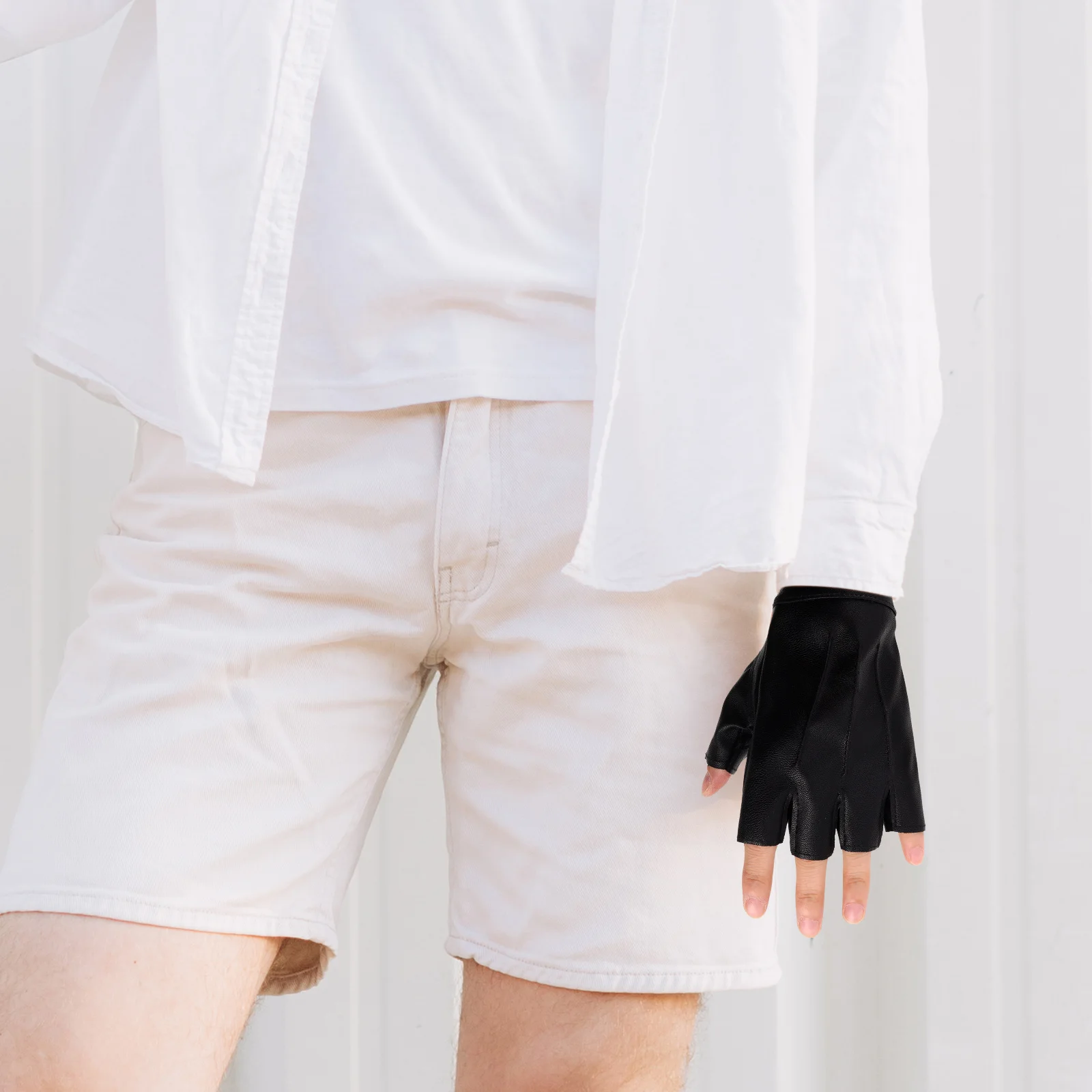 

Sports Half Finger Gloves for Men Black Riding Biking Gym Fitness Training Cycling Workout PU Antislip Breathable