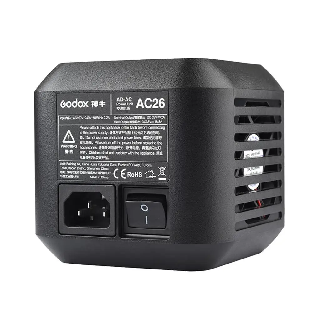 Godox AC Adapter for godox AD600Pro Witstro Outdoor Flash,AC-100-240V-50/60Hz 7.2A.