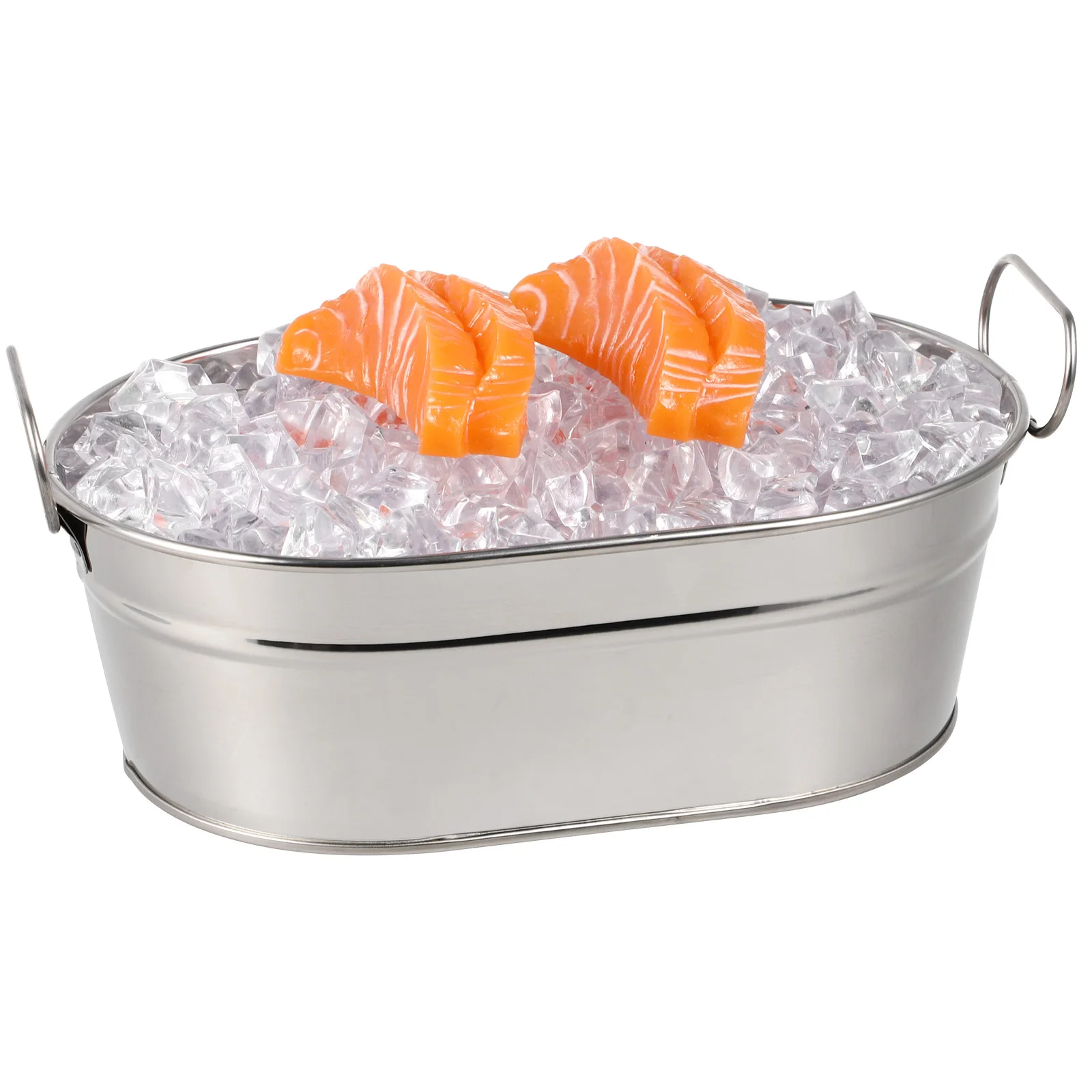 

1pc Stainless Steel Seafood Bucket Large Capacity Rustproof Smooth Finish For Restaurant Hotel Home Use Beverage Tubs