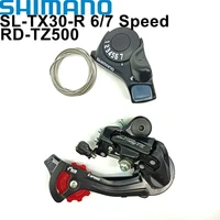 Shimano-palanca de cambios para bicicleta, desviador trasero Tourney TZ500 6/7, RD TZ500, SL TX30, 6S, 7 S, TX30