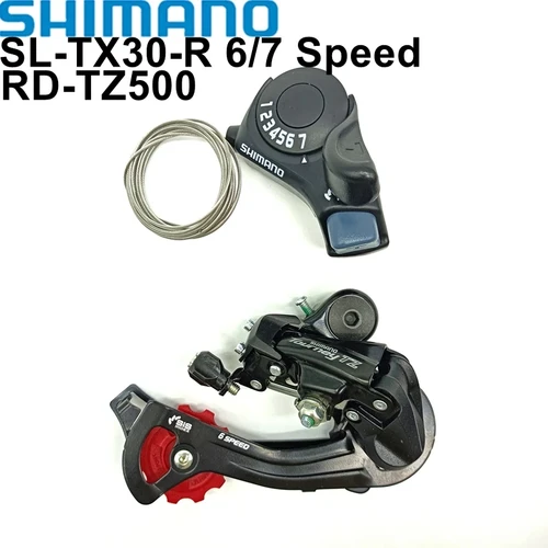 Shimano-palanca de cambios para bicicleta, desviador trasero Tourney TZ500 6/7, RD TZ500, SL TX30, 6S, 7 S, TX30