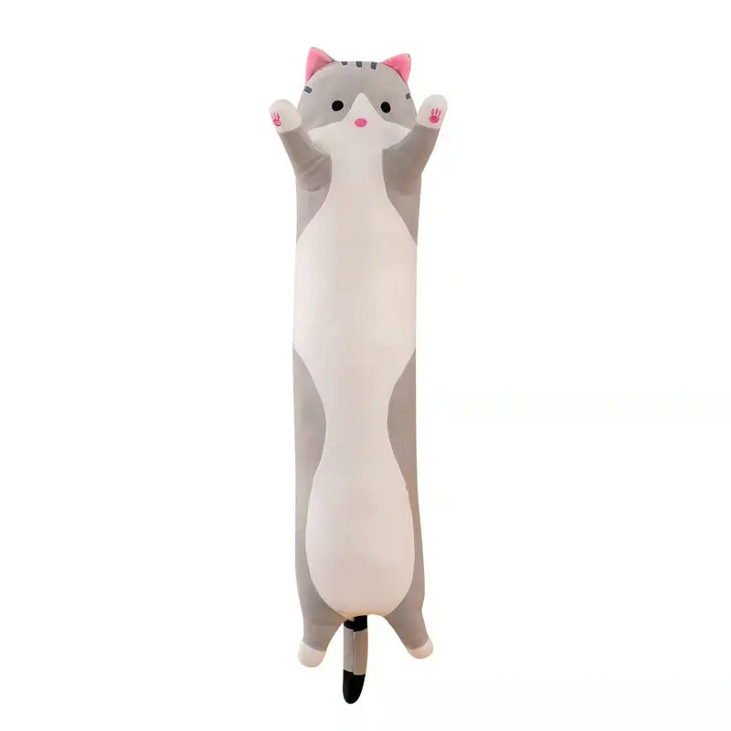 New Arrive 50cm Cute Soft Long Cat Boyfriend Plush Toys Stuffed Pause Office Nap Sleep Pillow Cushion Gift Doll for Boys  Girls