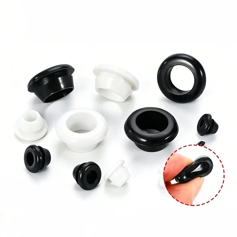 Conical Silicone Plug Seal Gasket Cable Hole Protector Electric Wire Pass Rubber Ring Sealing Cap O Rings 5-80mm Black Hole Plug