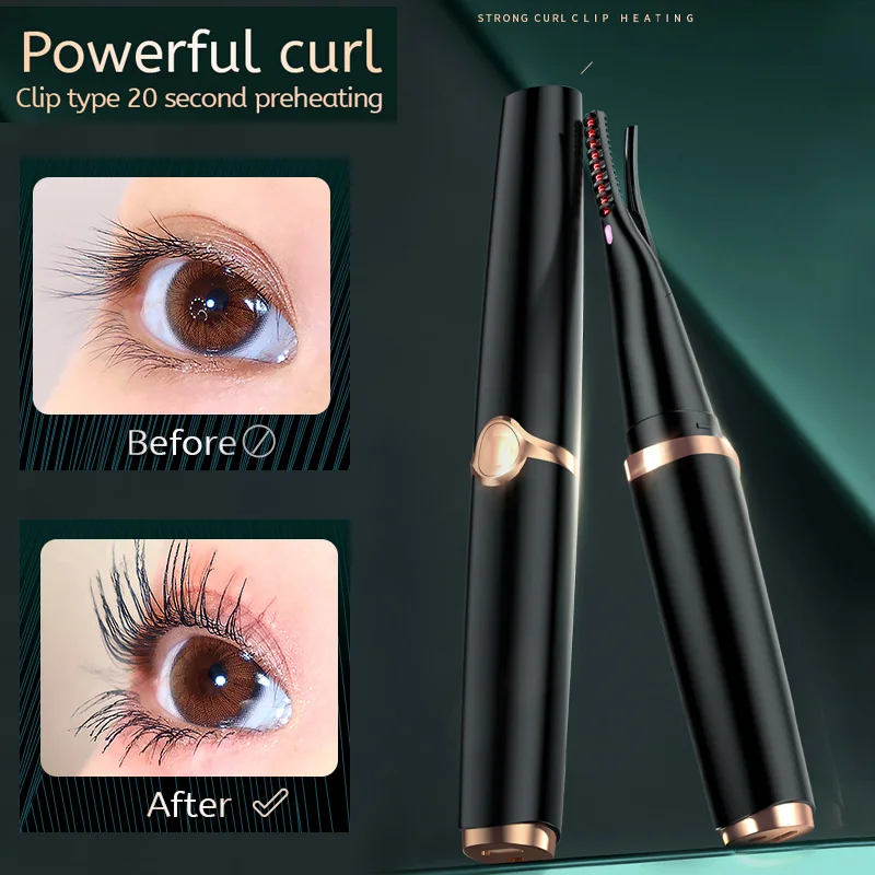 Alwafore Eyelash Curler USB Rechargeable Electric Heated Eyelash Curler 3 Temperature Modes 48 Hour Long Lasting Eye Makeup Tool