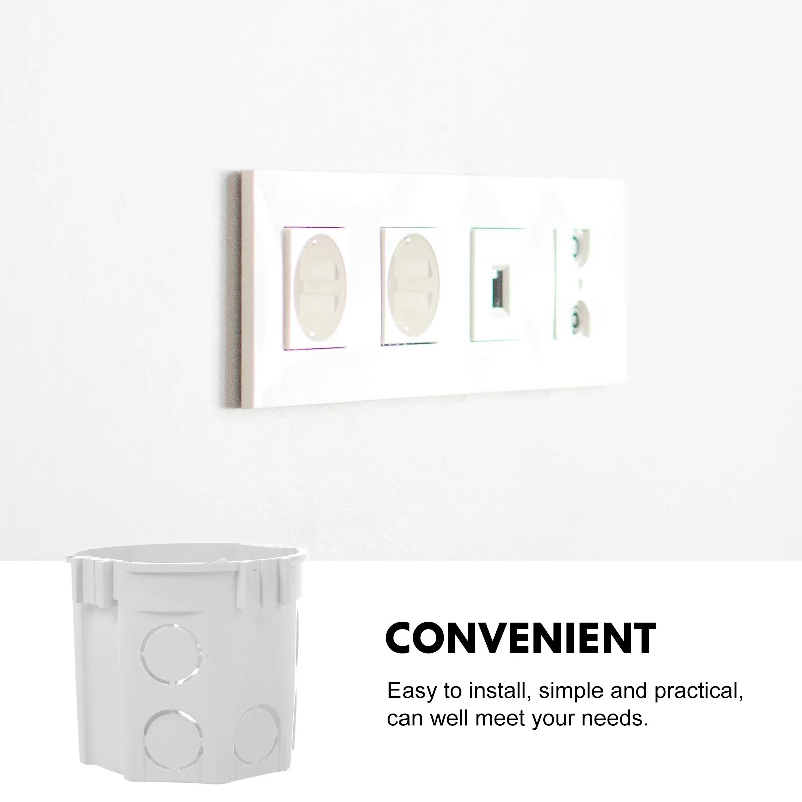 

2pcs Eu Standard Junction Box Round Weatherproof Electrical Outlet Box For Wall Socket Drywall Mounting Outdoor Indoor Use