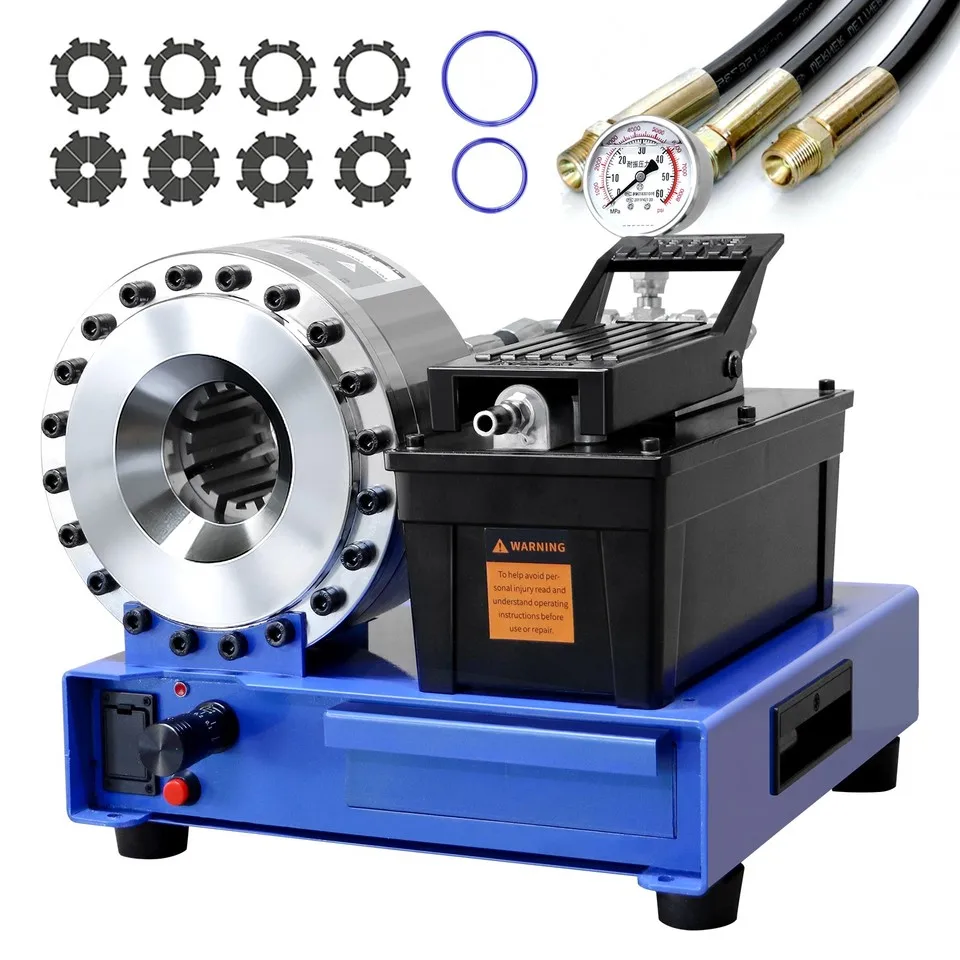 

Пневматический пресс для обжима гидравлических шлангов высокого давления (0,24-1 дюйм) с 8 наборами матриц для промышленного использования