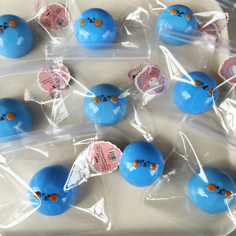 Lindos bollos azules para apretar, juguete para aliviar el estrés, juguete Mochi suave de dibujos animados, juguetes de rebote lento, juguetes para apretar de descompresión para chico, regalos para adultos