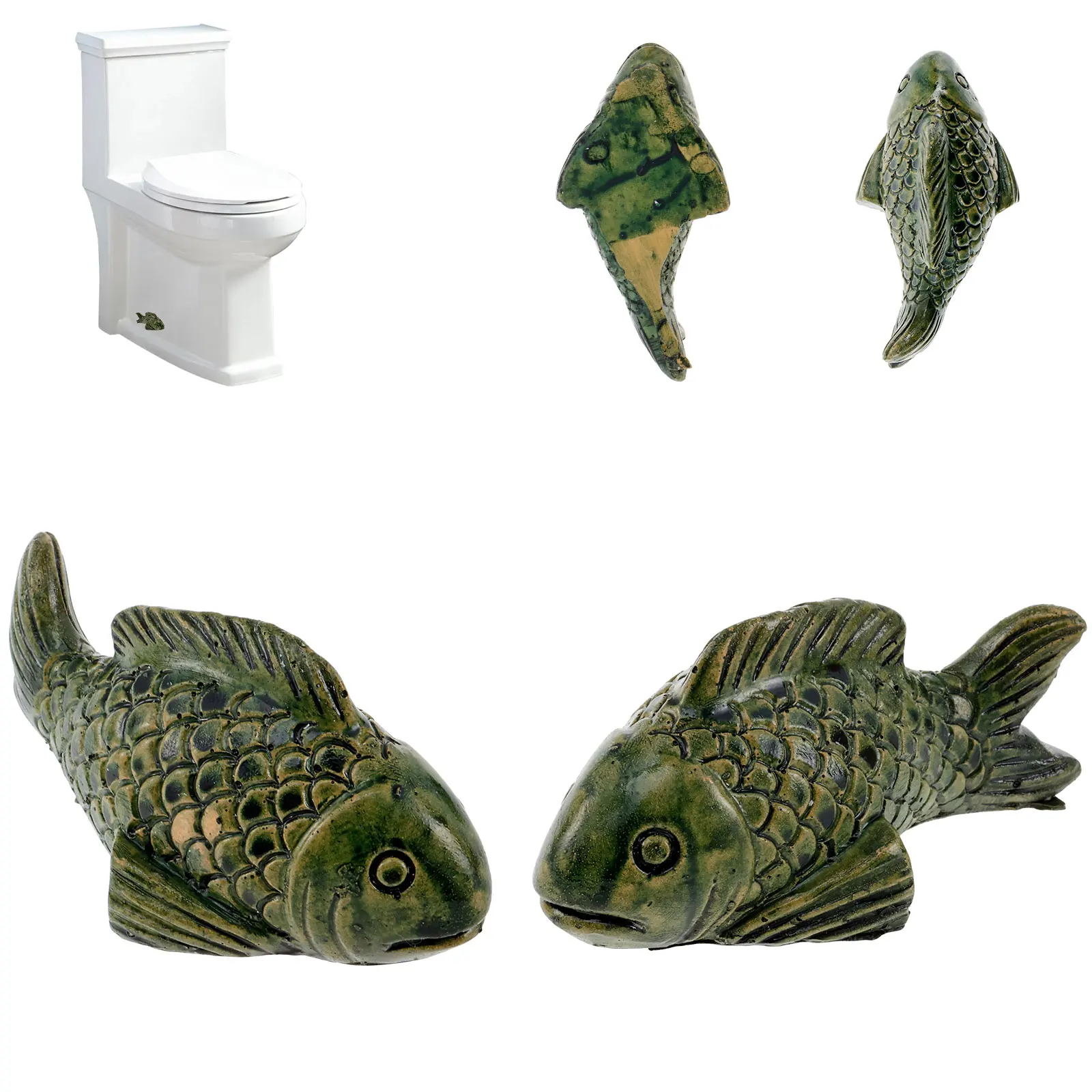 2Pcs Toilet Bolt Covers Ceramic Toilet Bolt Caps Cute Frog/Fish/Tortoise Toilet Bolt Covers Toilet Bolt Decorative Caps