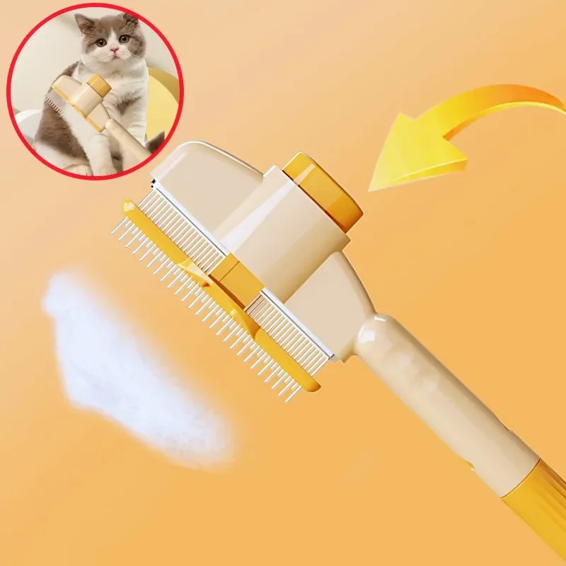 

Dog Cat Grooming Brush - One-Click Hair Remover, Deshedding Massage Comb for Pets, Reusable Pet Hair Brush Self-Cleaning