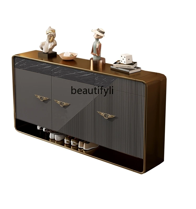 

Light Luxury Shoe Cabinet Solid Wood Simplicity Entry Door Hall Cabinet High-End Post-Modern Entrance Cabinet Locker