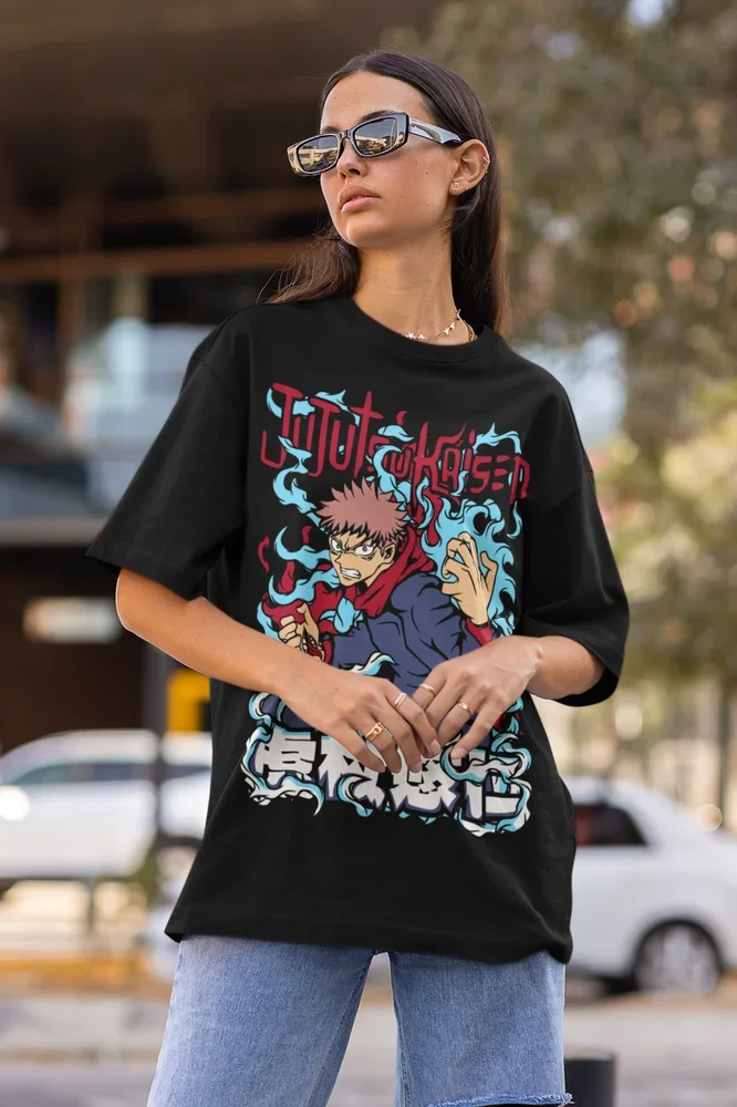 Itadori Yuji T-Shirt Sukuna Ryomen Jujutsu Kaisen Anime Manga Shirt Soft Tee