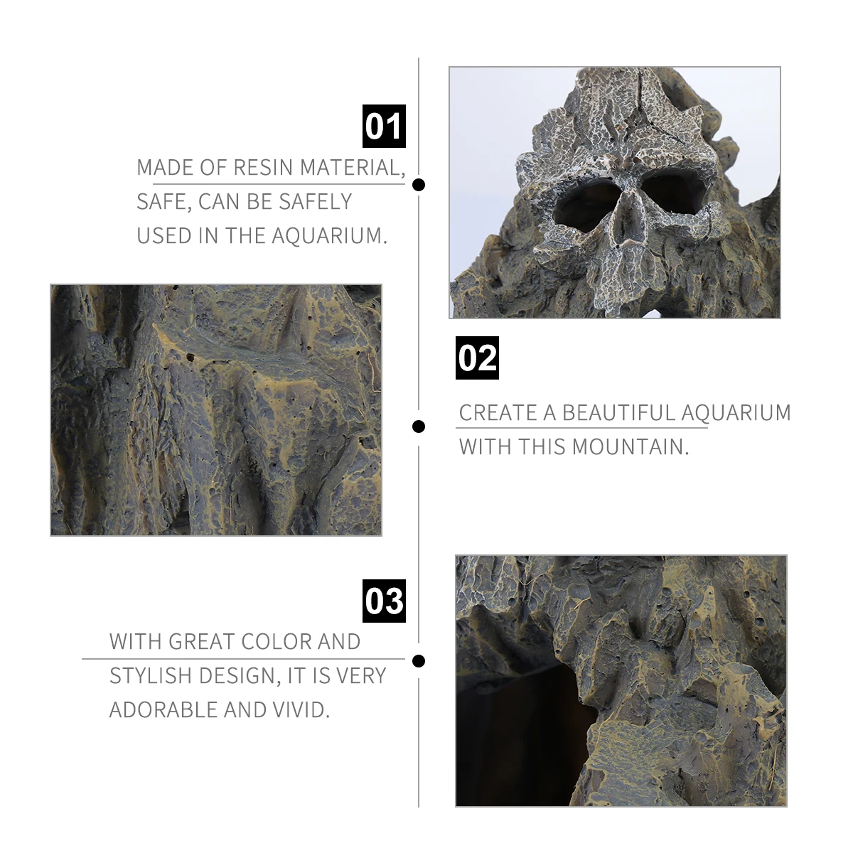 

Aquarium Ornament Resin Fish Tank Mountain Landscape Decoration Hiding Cave Shelter for Fish Natural Environment Design