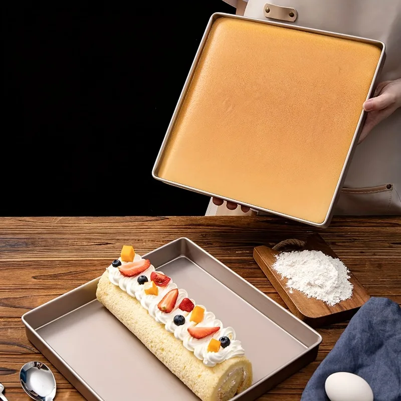 11-Inch - 28x28 Square Deepened Cake Roll Baking Tray Mold, Household Non-Stick Nougat Snowflake Pastry Kitchen Baking Mold
