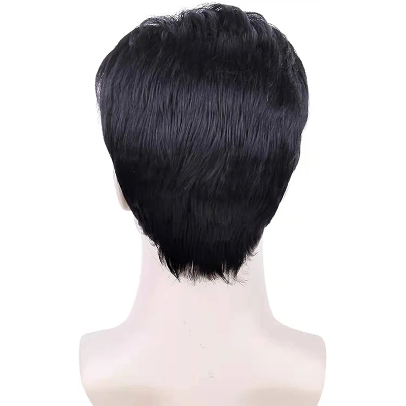 Grey Wigs Synthetic Wigs With Bangs Heat Resistant Glueless Synthetic Wigs for Men Short Wigs Cosplay Wigs White Wig Daily Use