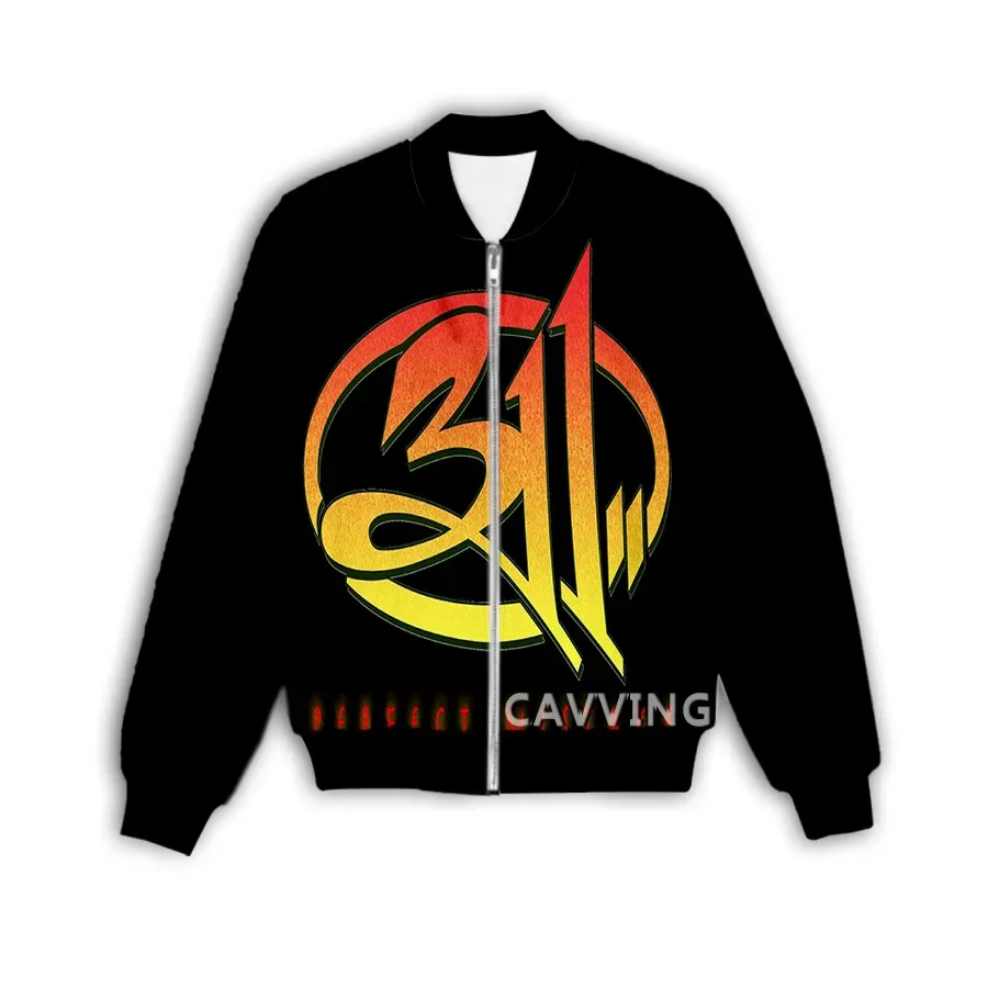 

New Fashion Women/Men's 3D Print 311 Band Zipper Bomber Jackets Men Overcoat Mens Coat Zip Up Jackets