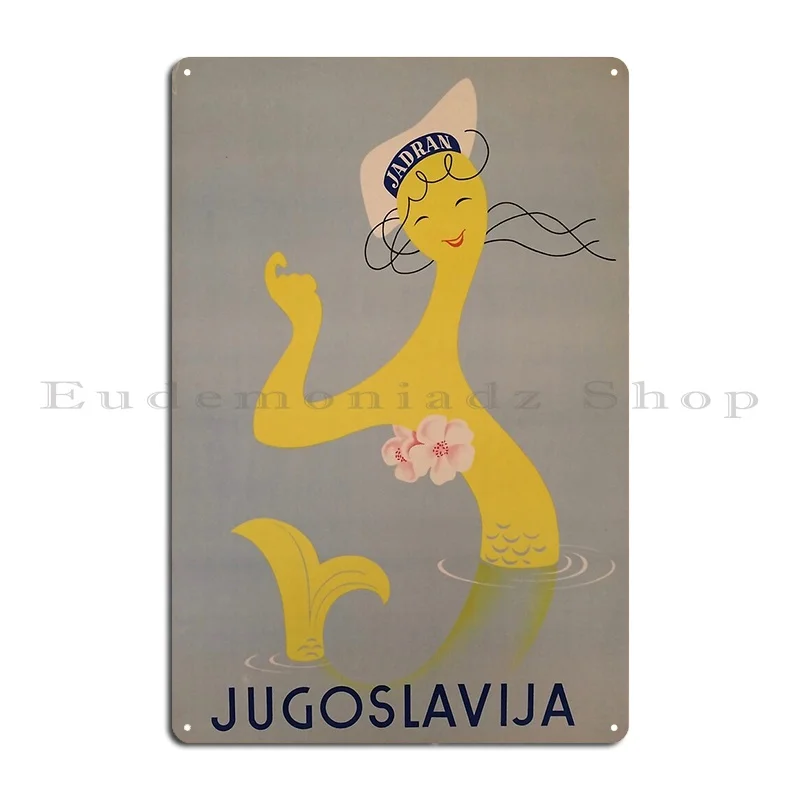 Jugoslavija Vintage Travel Poster Metal Sign Club Create Design Pub Designing Bar Tin Sign Poster