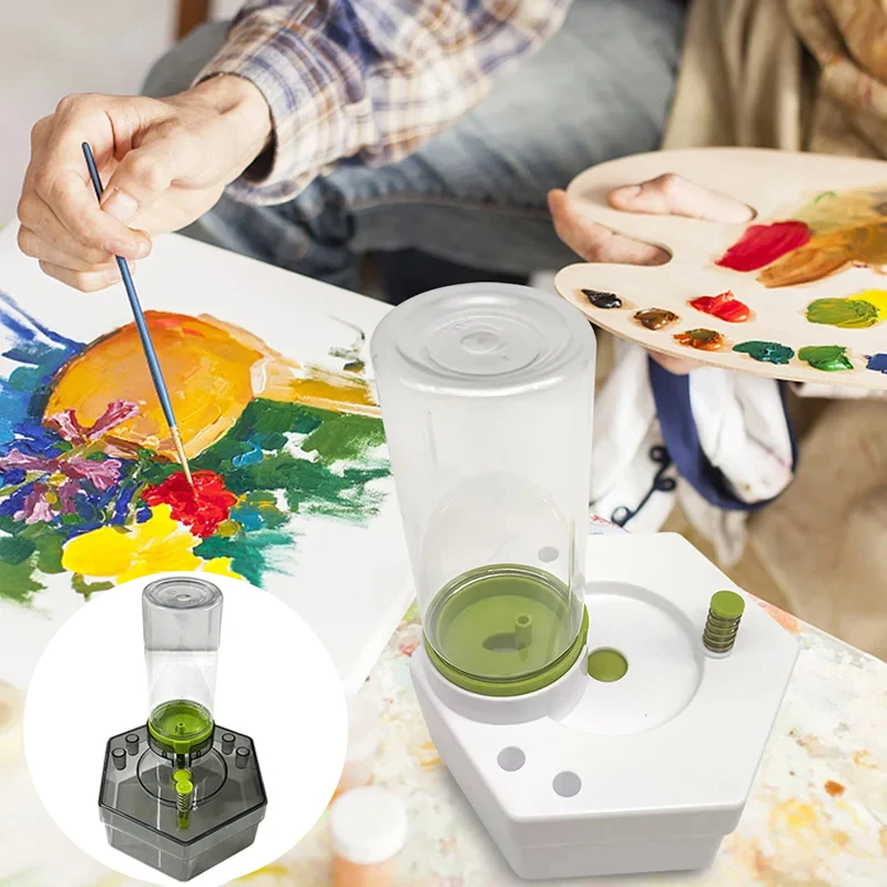 Paint Brush Cleaner Drain Button Automatic Water Circulation kids Adult Paint Brush Cleaning Machine Water Saving Paint Brush