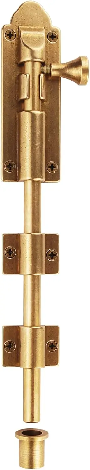

Heavy Duty Cane Bolts Latch 10" Solid Bronze Sliding Bolt for Double Doors with Extra Wide Bar