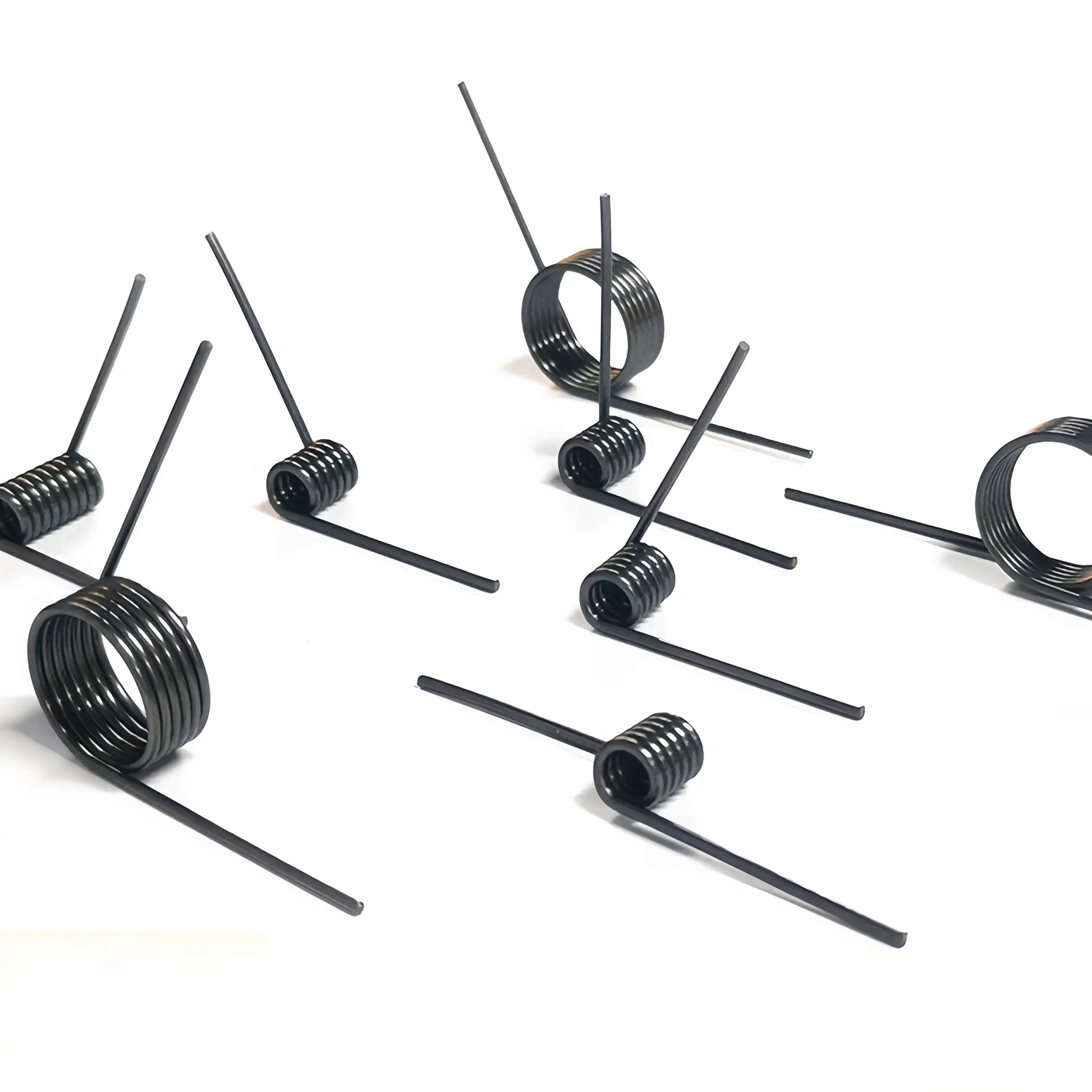 10pcs-0.7mm 65Mn Spring Steel Small Torsion Spring, Multi Coils 60/90/120/180 Degrees Bidirectional Rotation Hardware