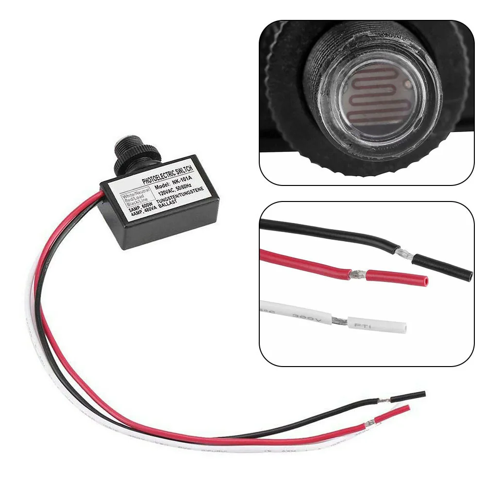 Photoelectric Switch for 120VAC Lighting Systems NK101A Dusk to Dawn Sensor for Outdoor Automatic Light Control Applications