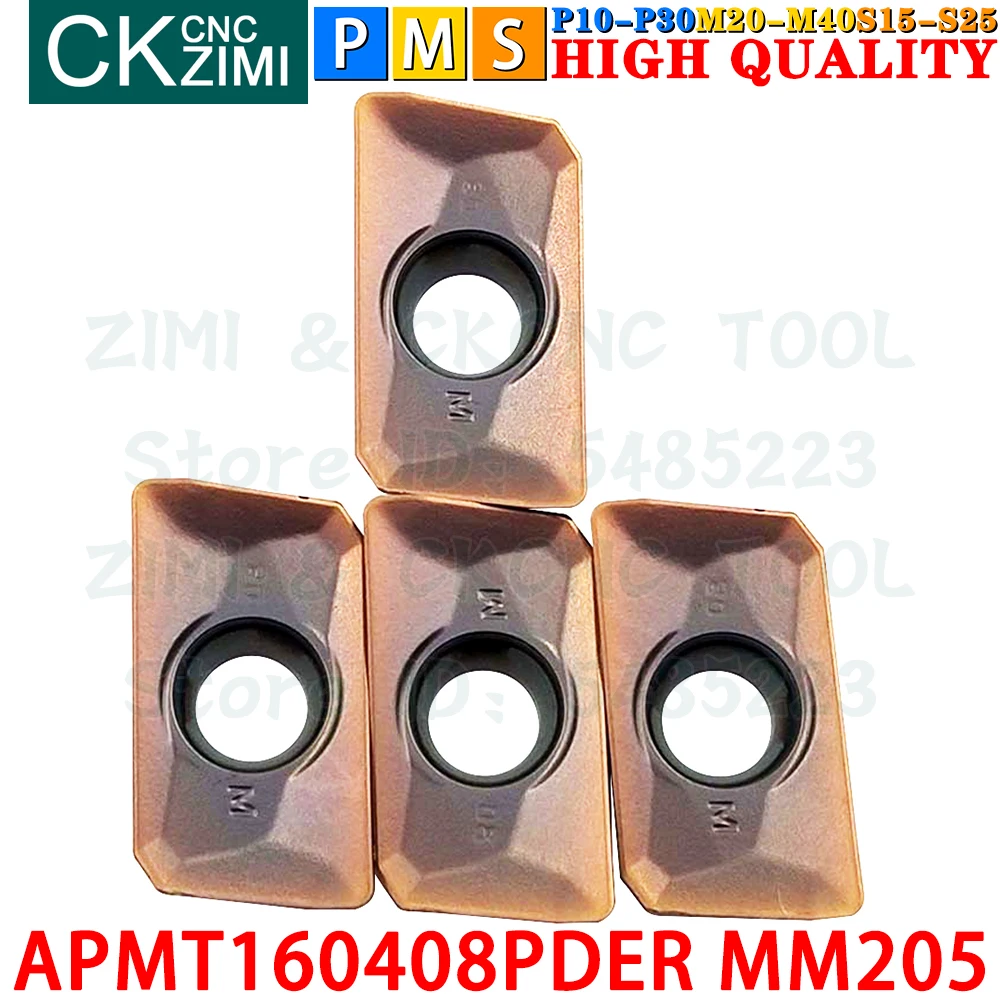 APMT160408PDER MM205 APMT 160408 PDER Carbide inserts Square shoulder milling Inserts CNC Indexable tools for stainless steel