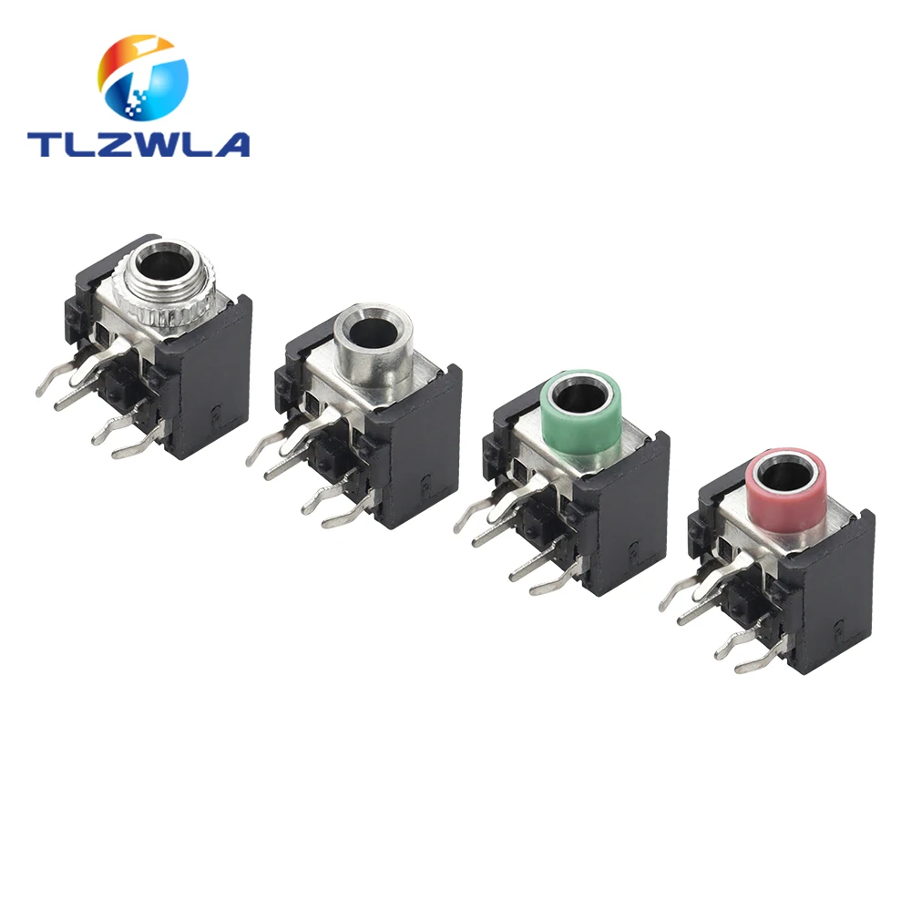 10PCS PJ-306M PJ306 3.5mm Female 5 Pin Audio Connector With Nut DIP Stereo Headphone Jack