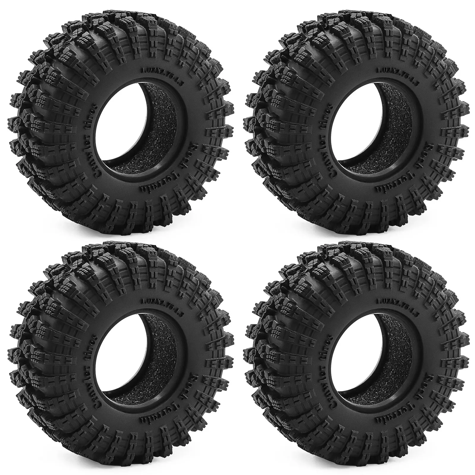 4 個 1.3 インチホイールソフト粘着ゴムタイヤ RC クローラー車軸 SCX24 1/18 Enduro24