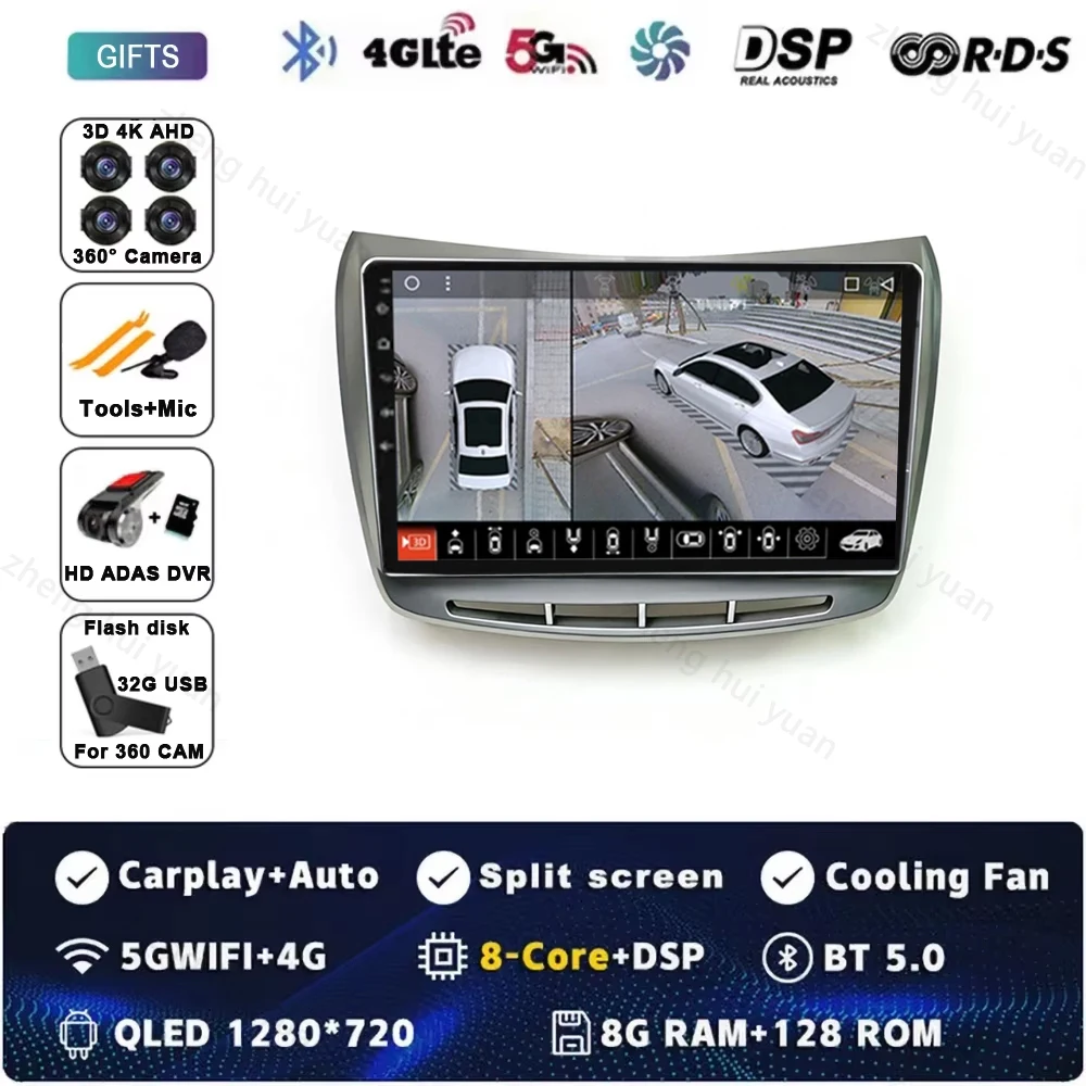 Voor Landcia Delta 2009-2019 Autoradio Carplay Auto Multimedia Stereo Video Player GPS Navigatie WIFI 4G RDS BT