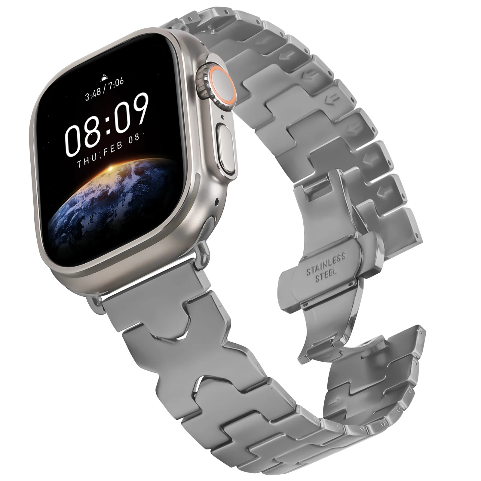 สายรัดสแตนเลสสําหรับ Apple Watch Band 49 มม.44 มม.46 มม.45 มม.42 มม.40 มม.41 มม.38 มม.สร้อยข้อมือ iWatch Series 10 9 8 7 6 SE Ultra 2