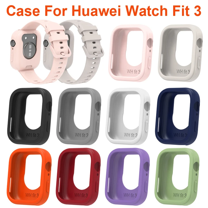 Soft TPU Case para Huawei Watch, Smartwatch Screen Protector, Bupmer, Silicone Protection Frame Cases, Fit 3