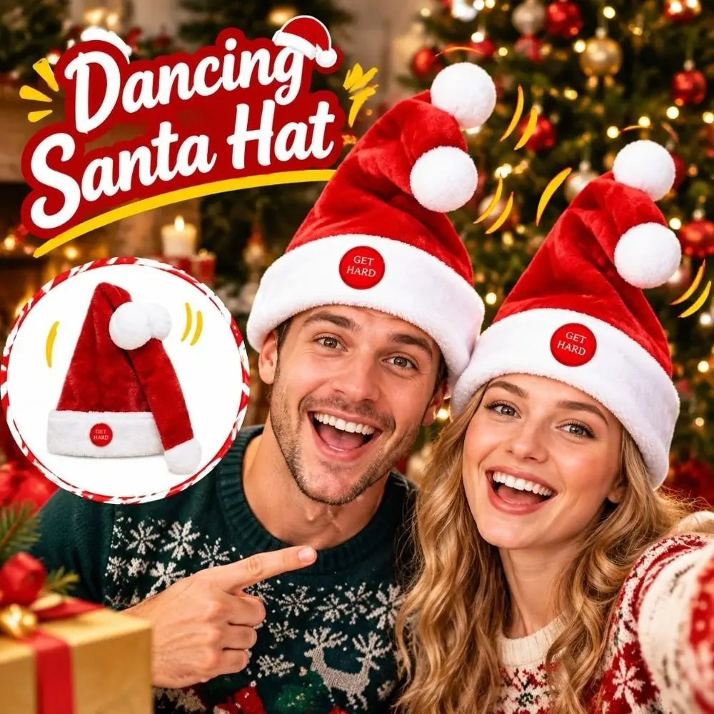 Motorized Motion Electric Christmas Hat Adjustable Fit Bobbing Motion Singing Dancing Christmas Hat Cute Creative