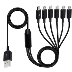 USB 2.0 Type A Male 1 To 6 4 3 Micro USB Male Splitter Y Charging Date Cable Cord For Huawei Samsung Xiaomi Mobile Laptop Bank