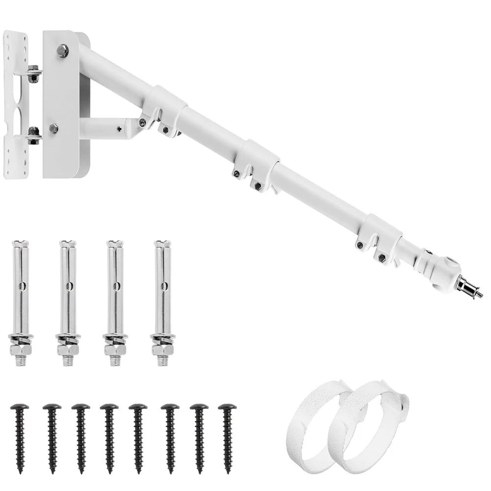 Selens 화이트 벽 마운트 라이트 스탠드 붐 암 포토 스튜디오 키트, 링 라이트 라이브 스트림용 벽 브래킷 사진 액세서리 