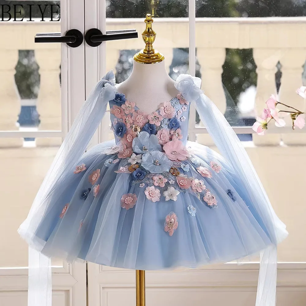 Children's Formal Dress Luxury Niche High-end Girls' Host Piano Performance Stage Outfit Flower Fairy Birthday Princess Dresses