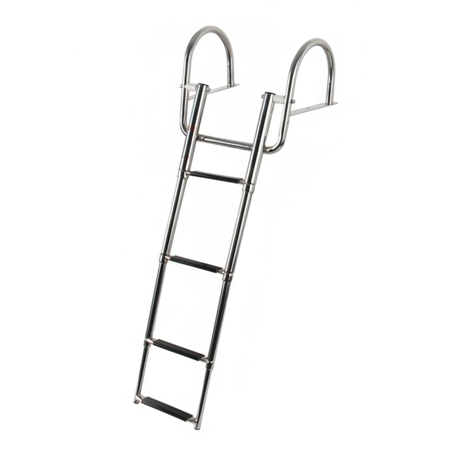 Stainless Steel Boat Ladder 4-Step Boat Ladder with Handrails Non-Slip Foldable for Boaters, Boats, Docks