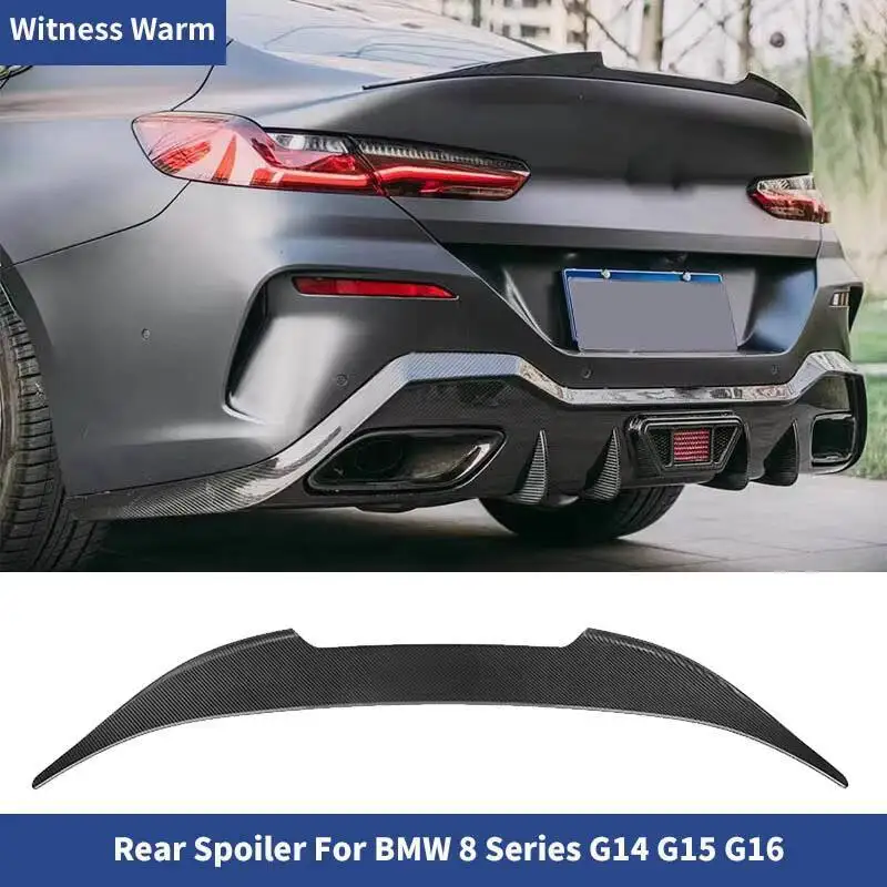 

Сухой спойлер из углеродного волокна для багажника заднего крыла автомобиля, задний маленький спойлер для BMW 8 серии G14 G15 G16 840i 850i 2018 + тюнинг