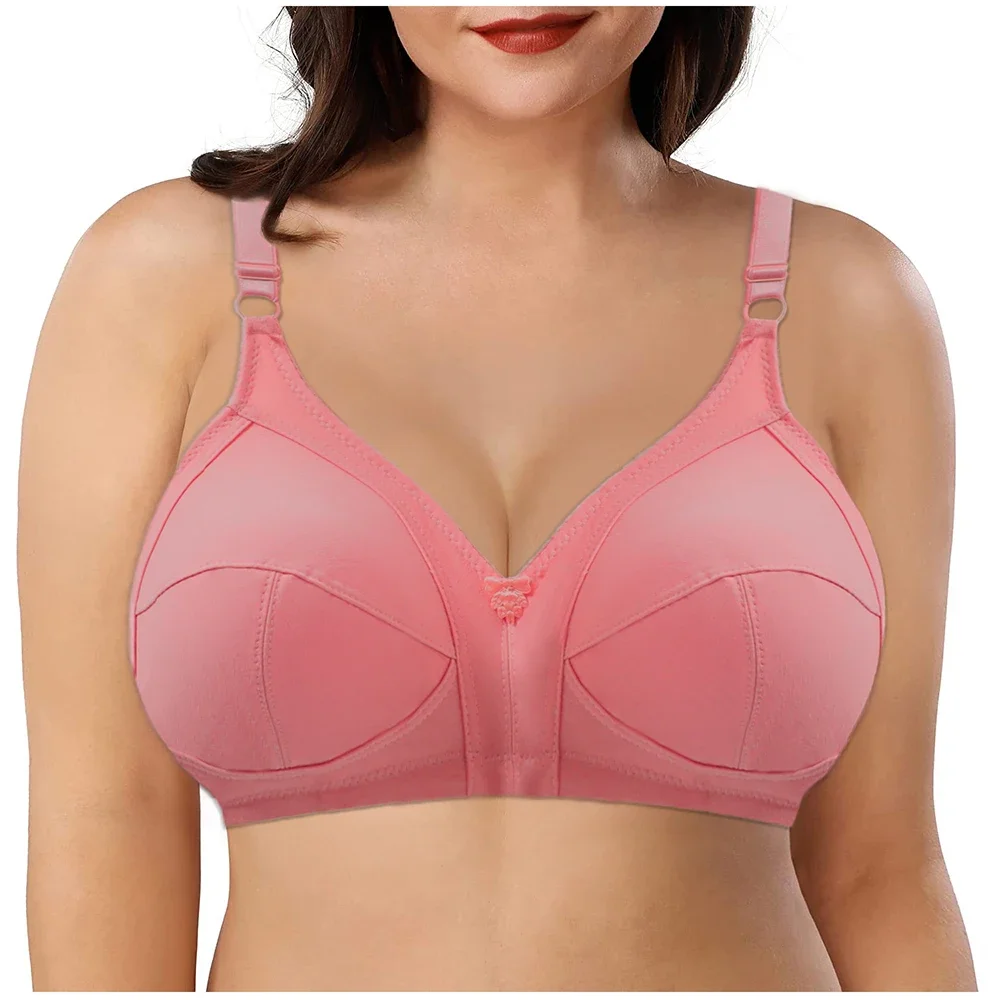 Biustonosze Duży Rozmiar dla kobiet 38C-50F Deep V Bralette Lace Bra Wireless Underwear Sexy Lingerie Miękka bawełna bh C D E F G cup C01