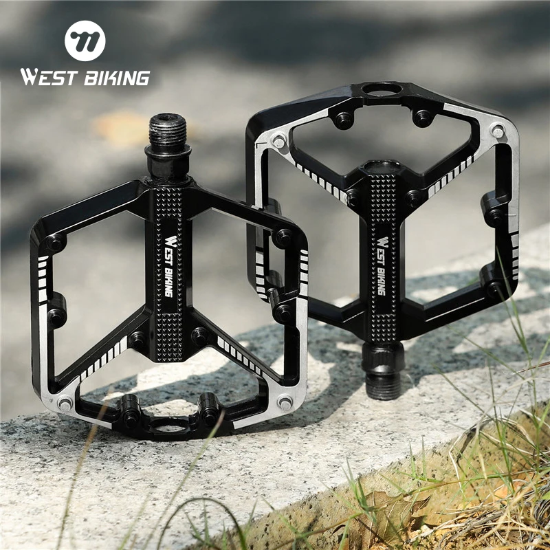 WEST BIKING Pedale per bicicletta Sigillato in lega DU Pedale antiscivolo Mountain Road Bike Parti di ciclismo Piattaforma Pedale MTB Accessori per bici