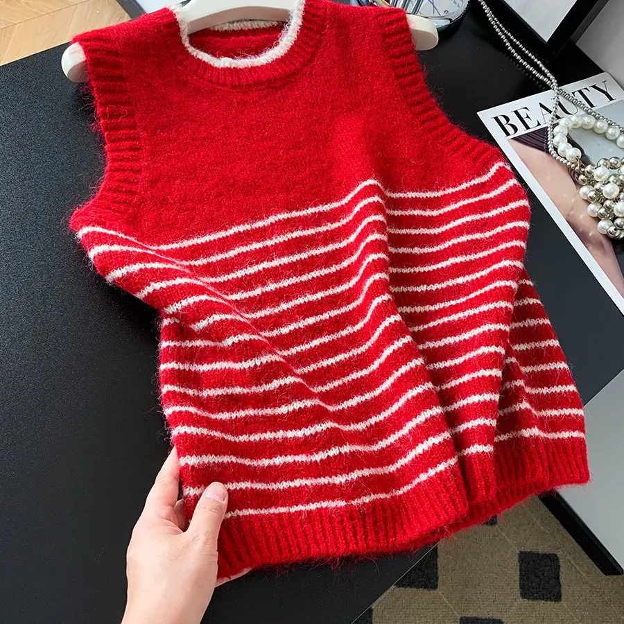 أوصى مستوى CHAO! سترة كورية Sle Color Blo مخططة مستديرة Ne Svel سترة نسائية للخريف والشتاء تصميم جديد Sensatio...