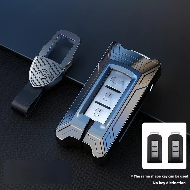 For Mitsubishi Pajero Outlander ASX Eclipse LancerEX Lancer Car Keychain Zinc Alloy Silicone Key Case Protective Cover