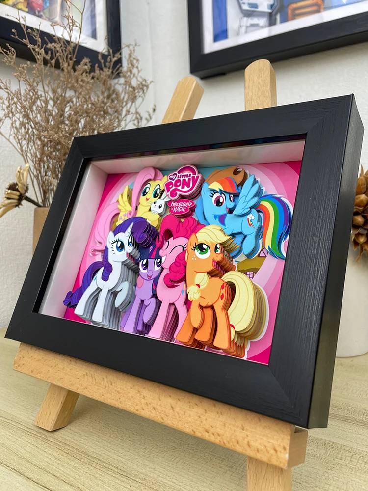 My Pony 3D Pop-up Foto Twilight Sparkle Familie Decoratieve Kunst Ambacht Creatief Cadeau voor Meisjes Bureau Display LEUKE Fotolijst