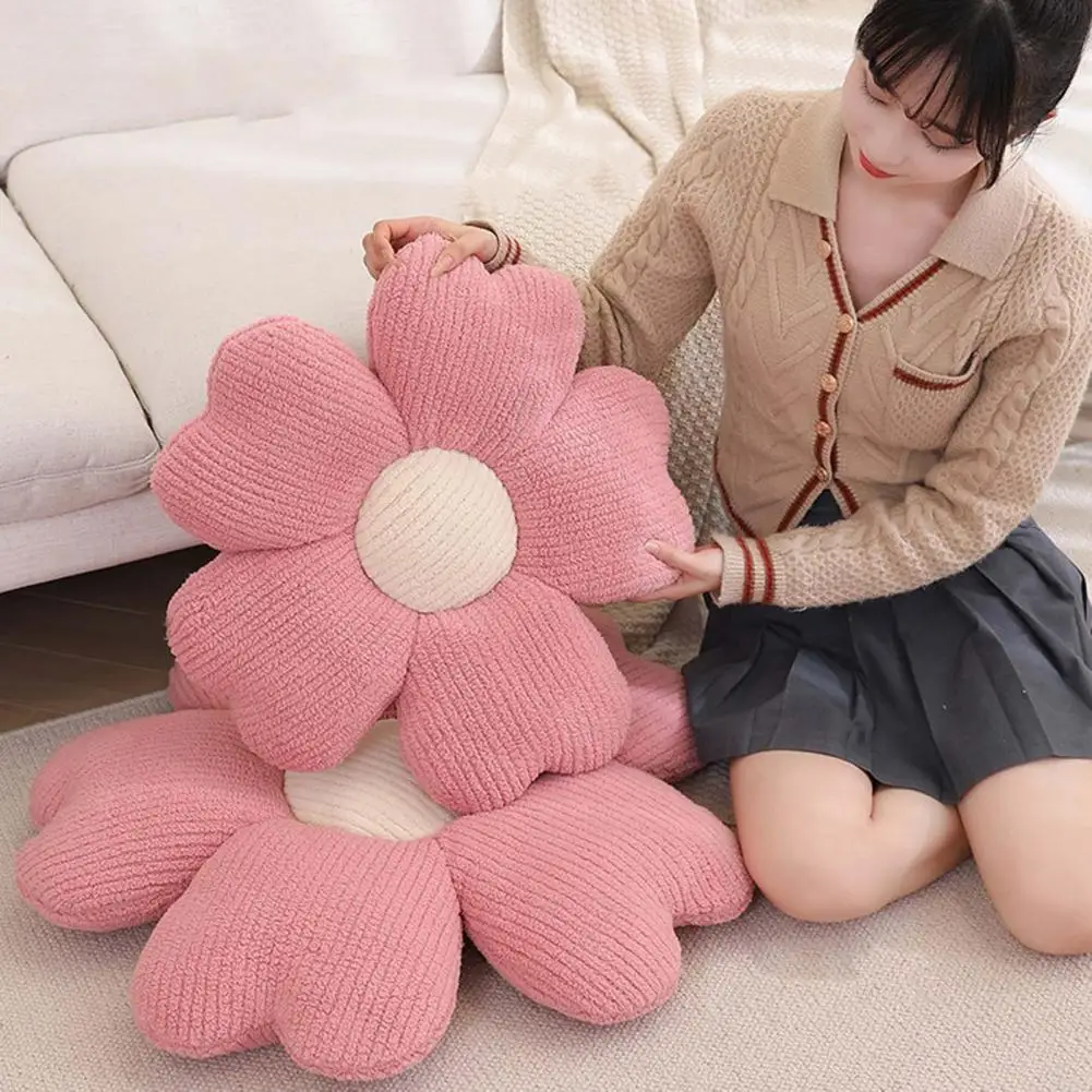 Flower Cushion Colorful Flower Shape Throw Pillow for Sofa Bed Decoration Plush Stuff Toy for Office Nap Car Seat Cushion