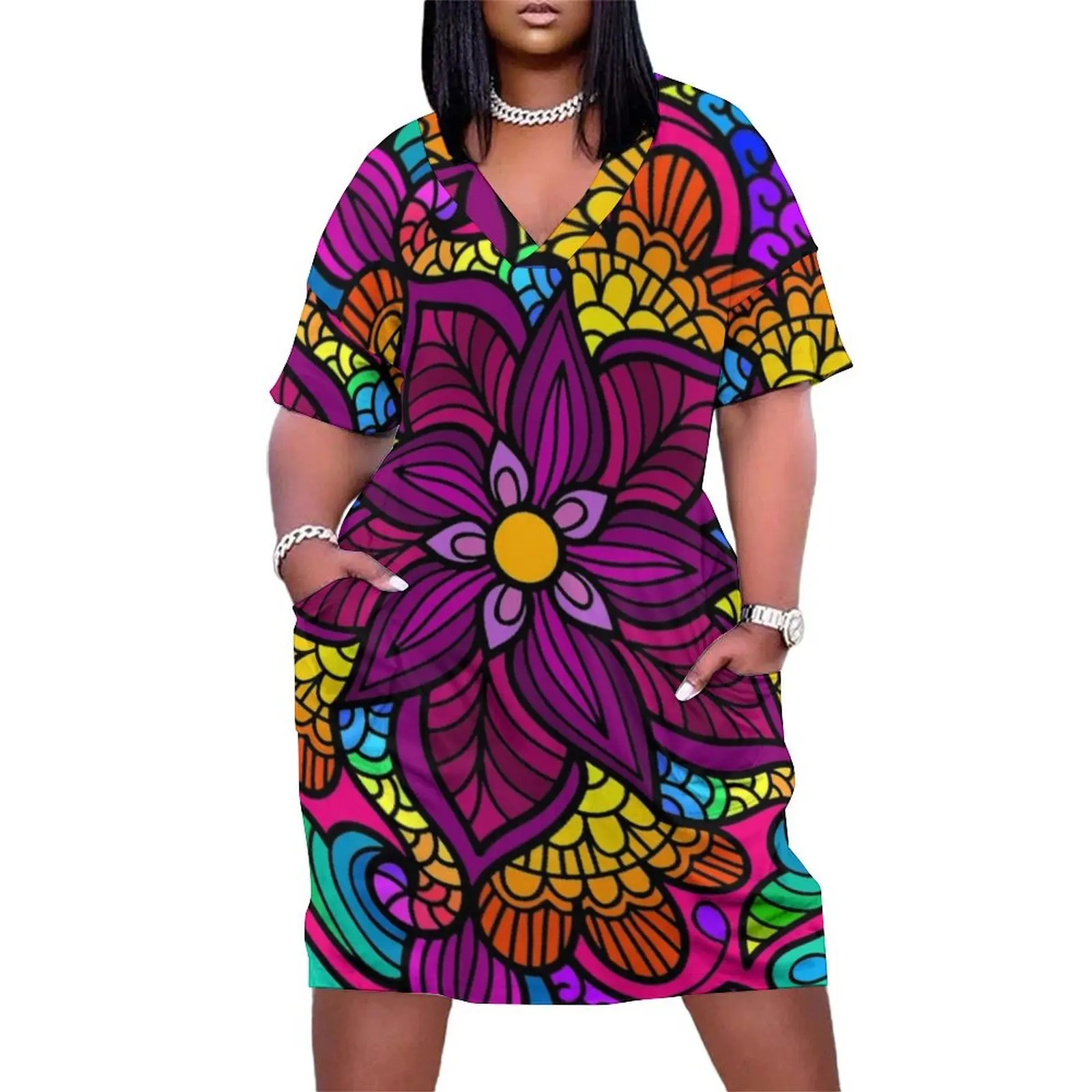 

Flower Power Artistic Psychedelic Hippy Style Loose Pocket Dress women's summer dress 2025 dress for woman