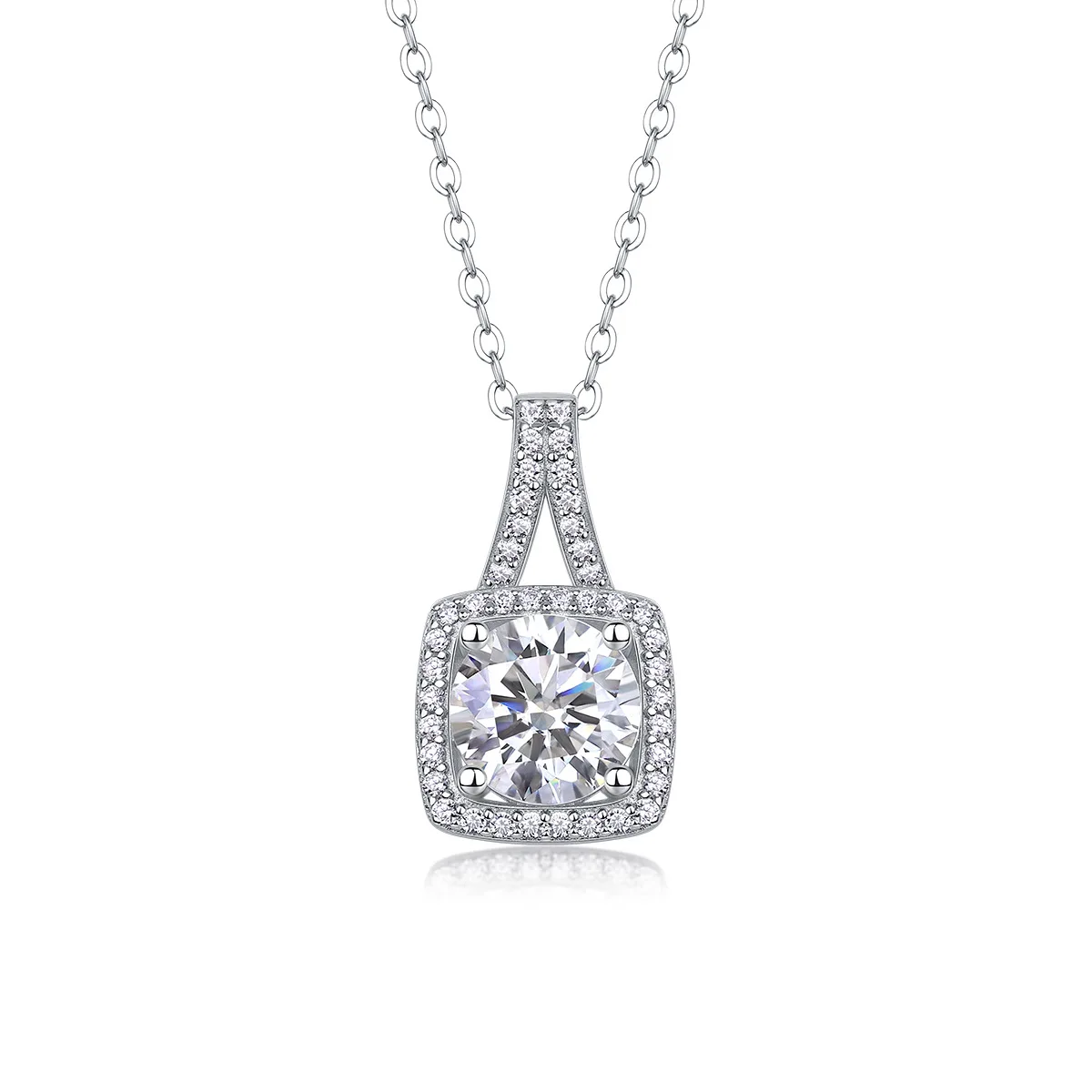 Apaison VVS1 1 ct Moissanite Women's Necklace Pendant 925 Sterling Silver Jewelry Gift