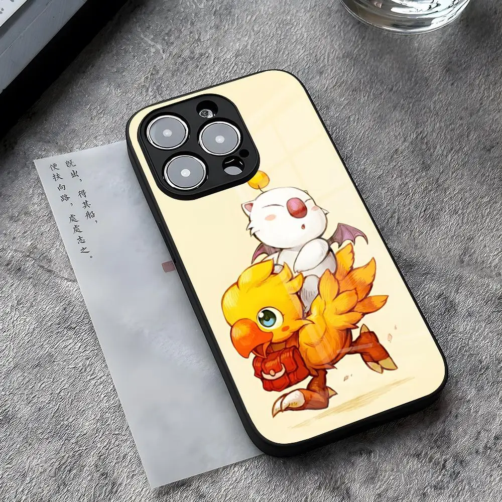 Moogle Final Fantasy Phone Case For IPhone 14 Pro Max 15 Plus 12 11 13 Mini X XR XS 16 Plus SE 2020 Tempered Glass Cover