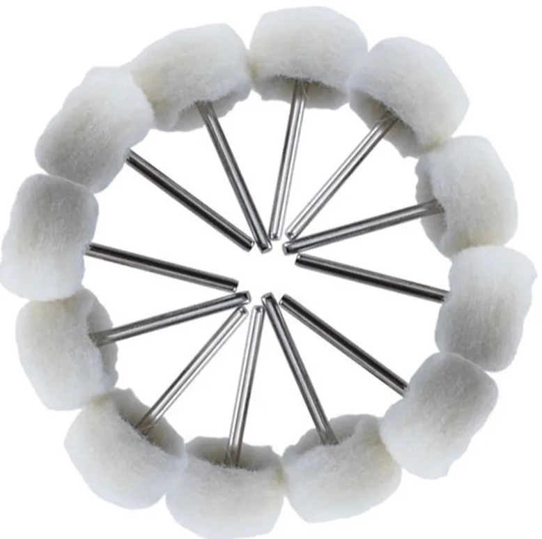 

3mm Shank buffing wheels metal Polish Brush Drill Rotary Tool Accessories 10Pcs Mini grinding sanding head abrasive disc felt