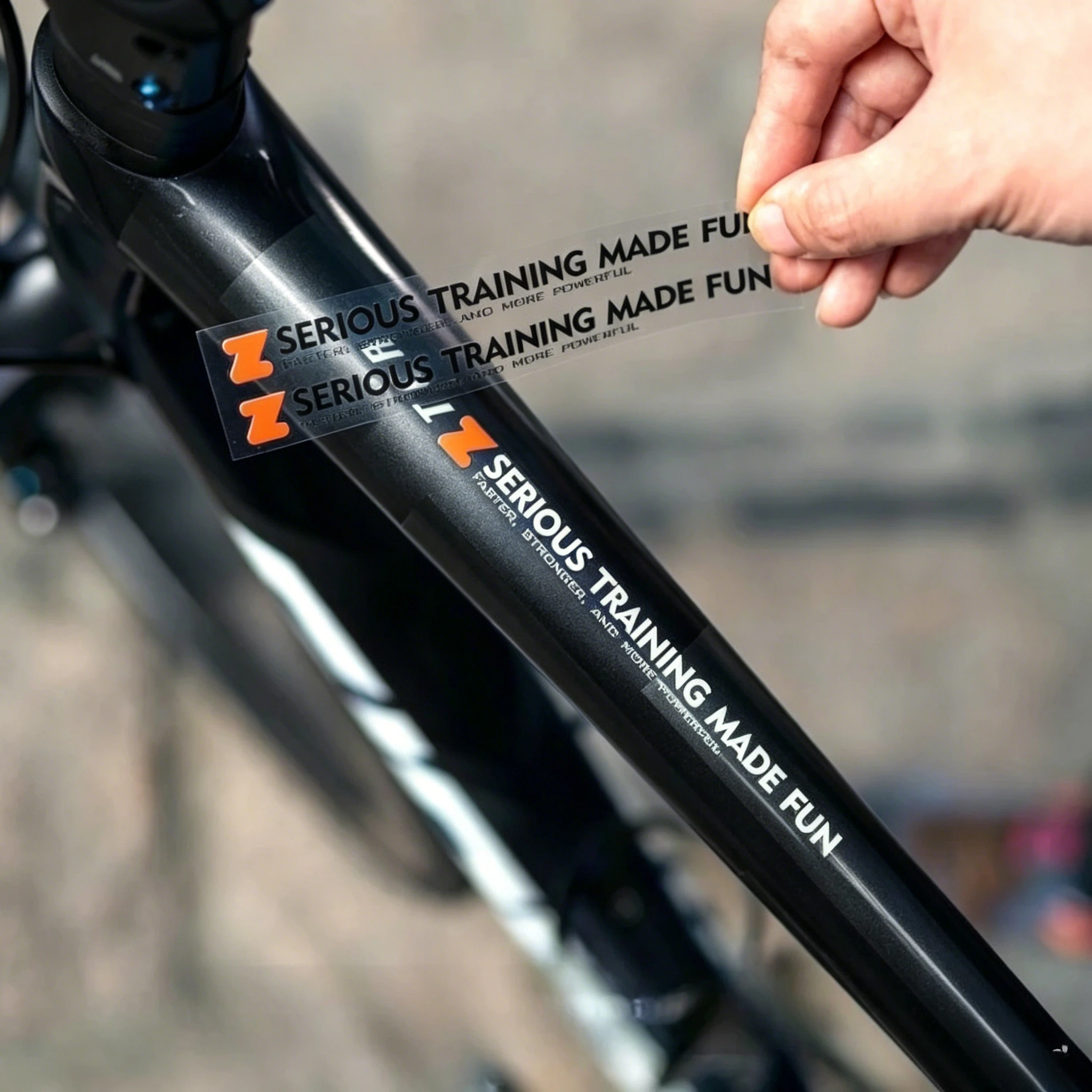 Autocollants de vélo Zwift SERIOUS TRAINING MADE FUN pour cadre de vélo, tube supérieur, autocollant réfléchissant imperméable pour vélo de route, autocollant de cyclisme DIY