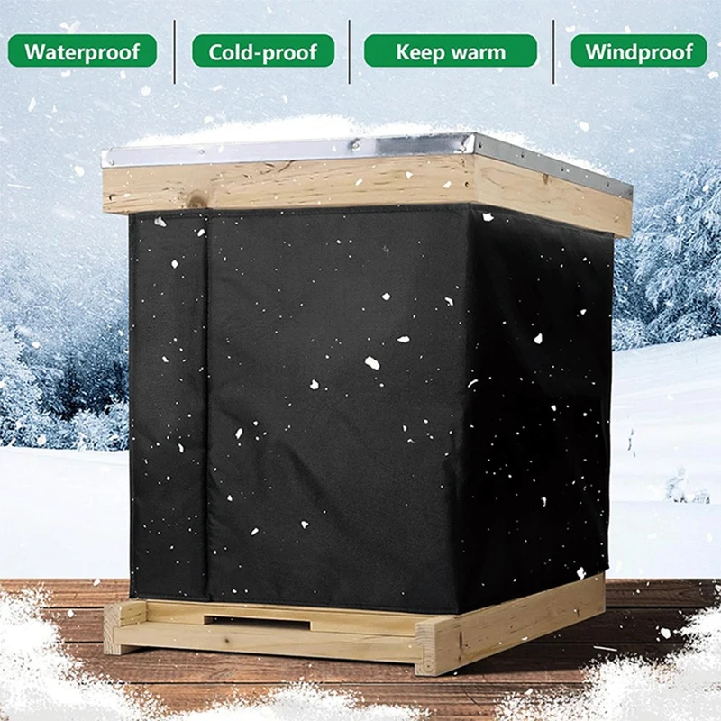 Beehive Box Wrap For Winter - 600D Oxford Beehive Protective Cover With Thermal Insulation, Cozy Windproof Cold Proof B Durable