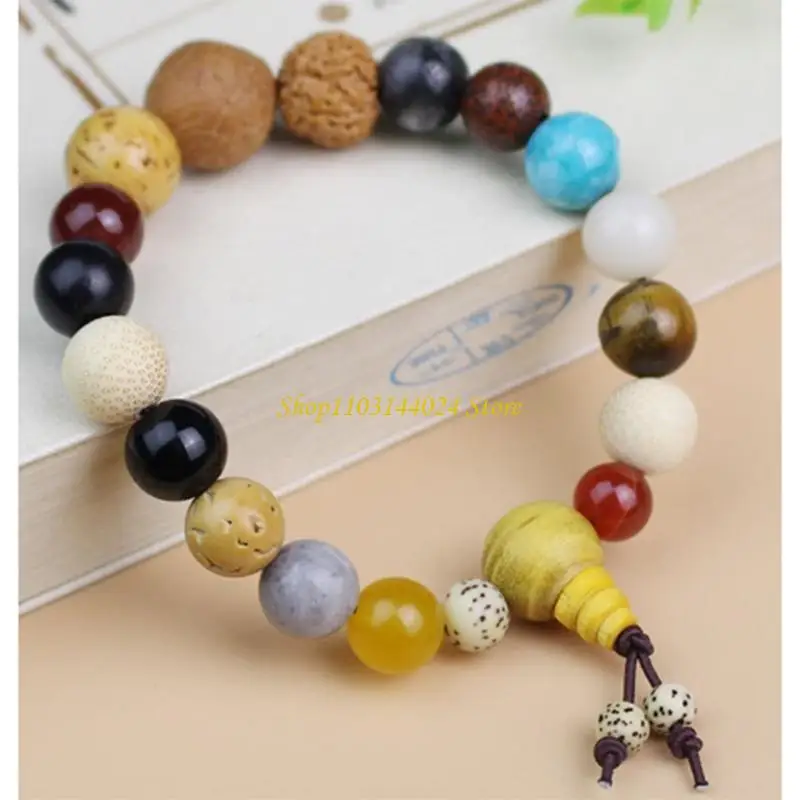 N5KE Catholic Finger Chain 18 Prayer Bodhi Beads Baptism Rosary Bracelets Meditation