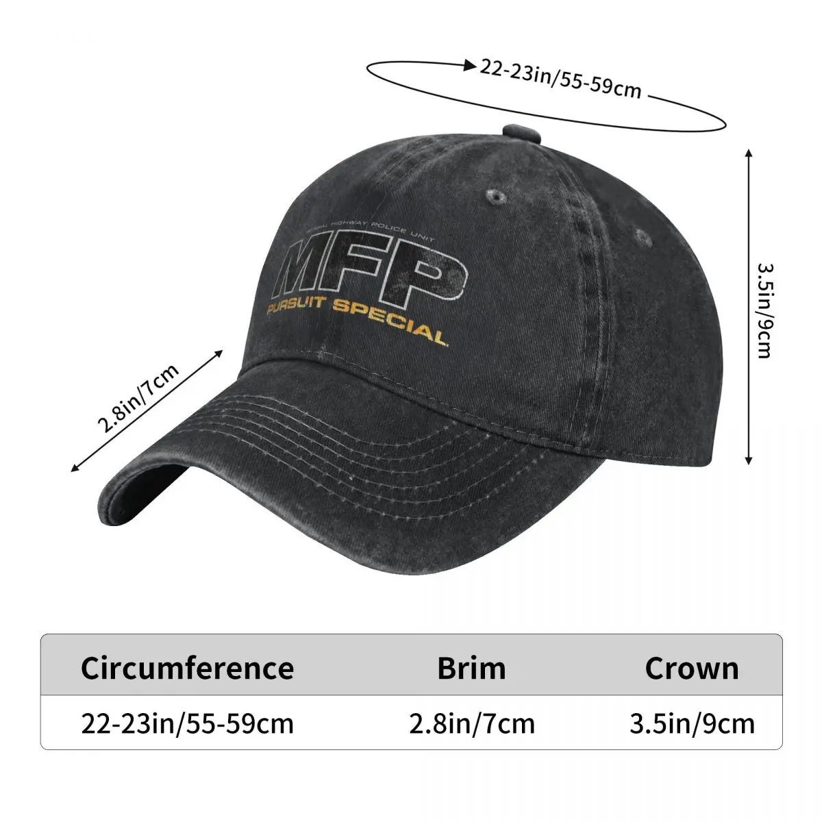 Mad Max MFP Pursuit Special Baseball Cap Film Tennis Skate High Quality Trucker Hat Couple Women Trendy Sun Visors Snapback Cap